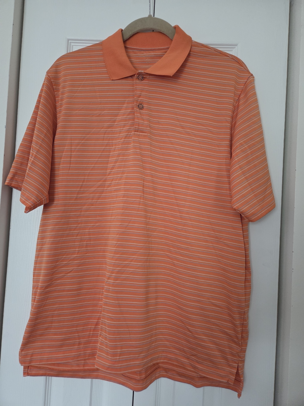 Izod Golf Men's Orange Striped Short-Sleeve Polo